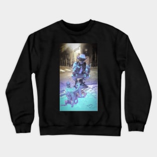 Rocking man on dog Crewneck Sweatshirt